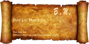 Boris Martin névjegykártya